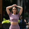 Marvel Seamless Crop Tee - Plum